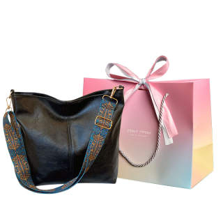 AINITU Pu Tote Bag, Shopping Bag, Shoulder Bag Women's Black White
