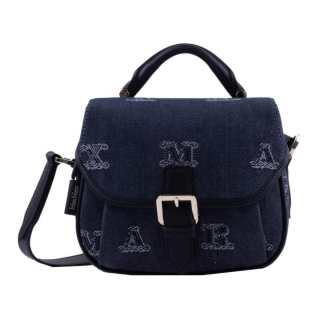 MaxMara Denim Cotton Crossbody Bag, Shoulder Bag, Handbag Women's Blue