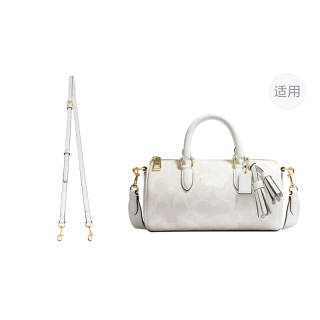 Luxury Care Artisan Workshop Microfiber Leather Pen Holder Bag Strap Women's White/Black