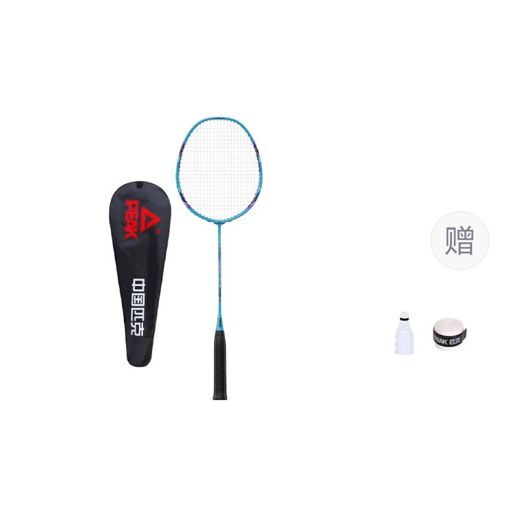 PEAK Full Carbon Badminton Rackets Control Type All around Defense Advanced Level 675mm Unisex 4U/G5 Black Blue