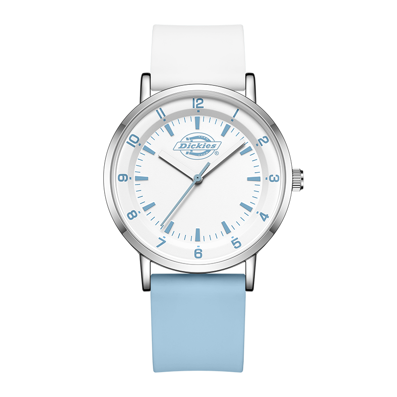 Dickies Dopamine Dressing Collection Back To School Gear Wrist Watches Quartz Movement Silicone Strap White Dial Unisex