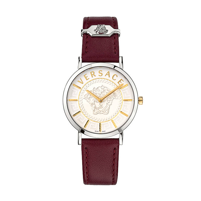 VERSACE Turn Of Fortune Little Red Watch Wrist Watches Quartz Movement White Dial Women's Watch