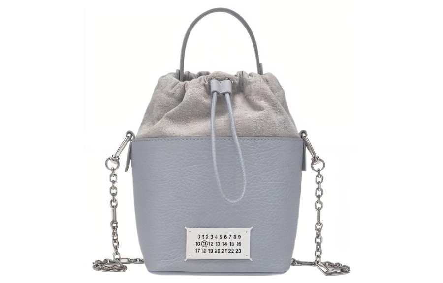 Maison Margiela 5AC Cow Leather Bucket Bag Shoulder Bag, Handbag Women's Light Blue