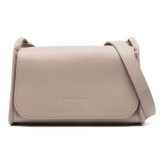LONGCHAMP Le Foulonné Cow Leather Shoulder Bag Medium Women's Dove Color