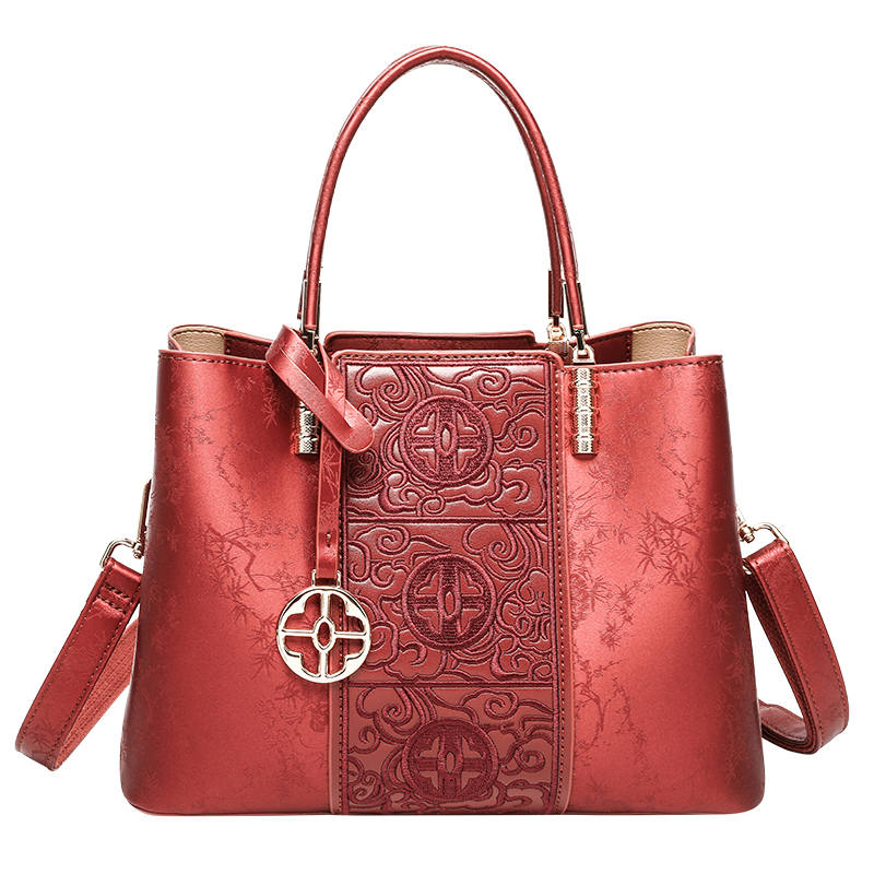PAYOT Microfiber Synthetic Leather Shoulder Bag, Crossbody Bag, Handbag Regular Women's Brick Red