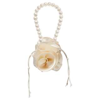 Magda Butrym Satin Bucket Bag, Shoulder Bag, Crossbody Bag, Handbag Small Women's Cream White