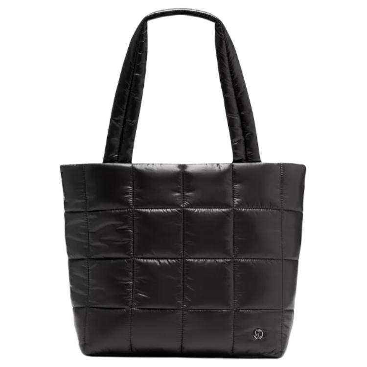 Lululemon Quilted Nylon Tote Bag, Shopping Bag, Handbag Women's Black