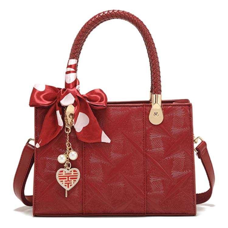PAYOT Microfiber Synthetic Leather Wedding Bag, One Shoulder Handbag Regular Women's Red/Khaki/Black