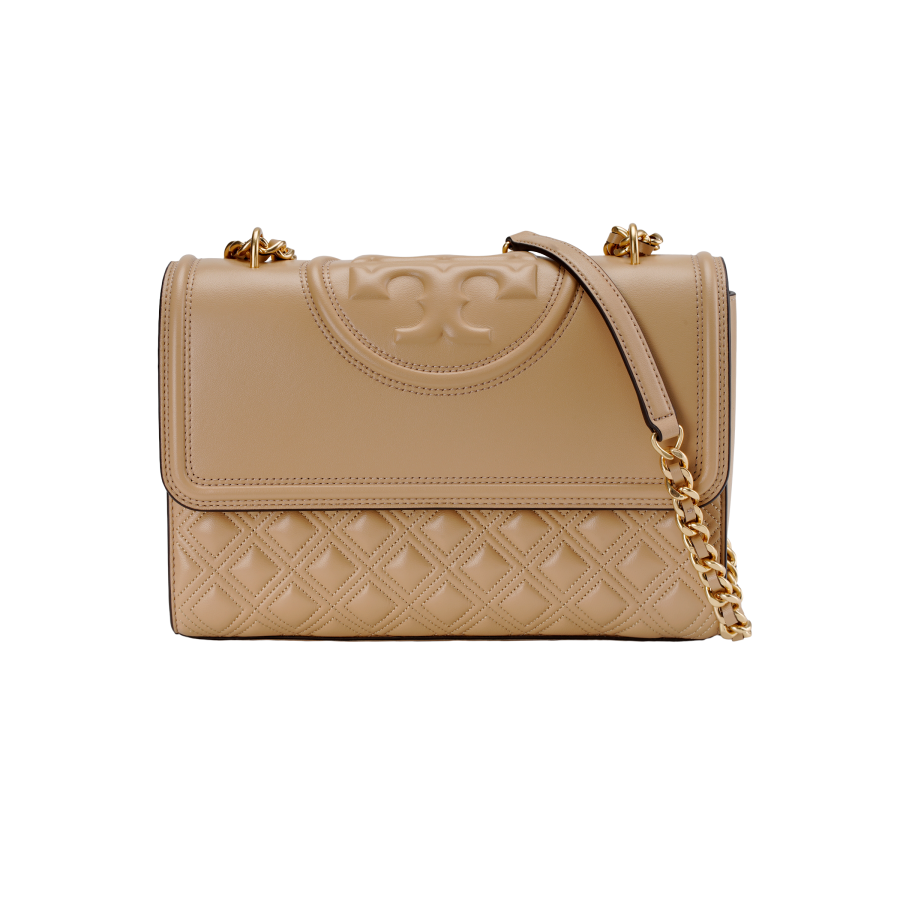 TORY BURCH Fleming Sheepskin Portable Crossbody Bag, Shoulder Bag Women's Light Umber