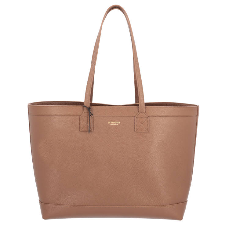 Burberry Leather Tote Bag, Shopping Bag, Shoulder Bag Women's Earthy Brown