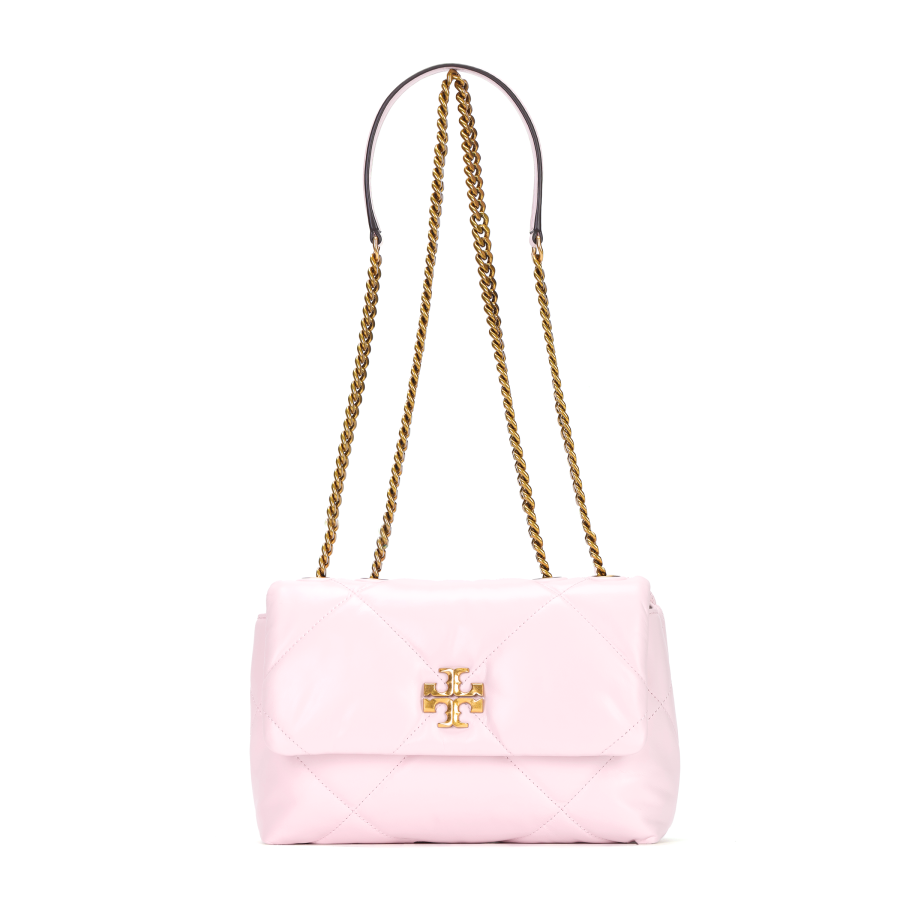 TORY BURCH Kira Small Diamond Quilt Convertible Shoulder Bag Rose Salt