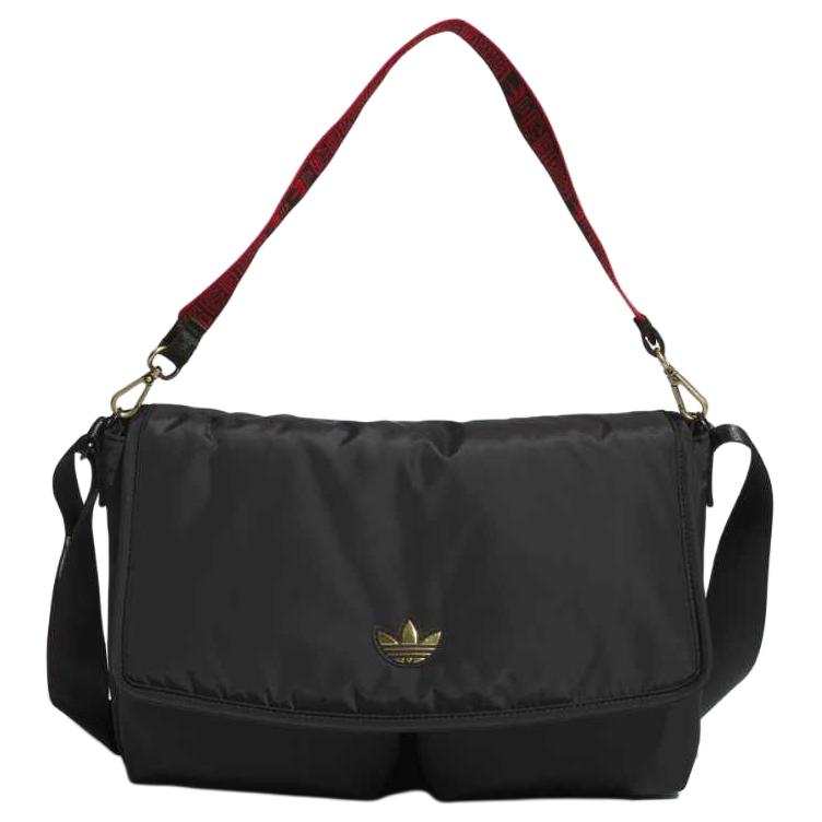 Adidas Originals Trefoil Recycled Polyester Messenger Bag, Crossbody Bag, Shoulder Bag Regular Unisex Black
