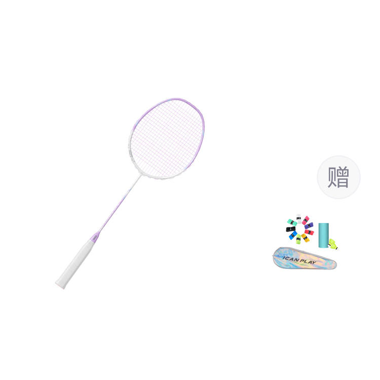 PEAK Full Carbon Badminton Rackets Control Type All around Defense Advanced Level Unisex 5U/G5 White Purple