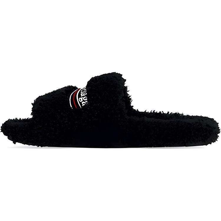 Balenciaga Furry Home Cotton Slippers Black