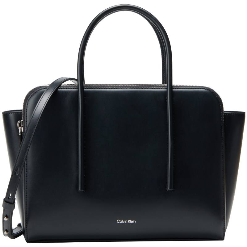 CALVIN KLEIN SS25 Cow Leather Handbag Medium Women's Space Black