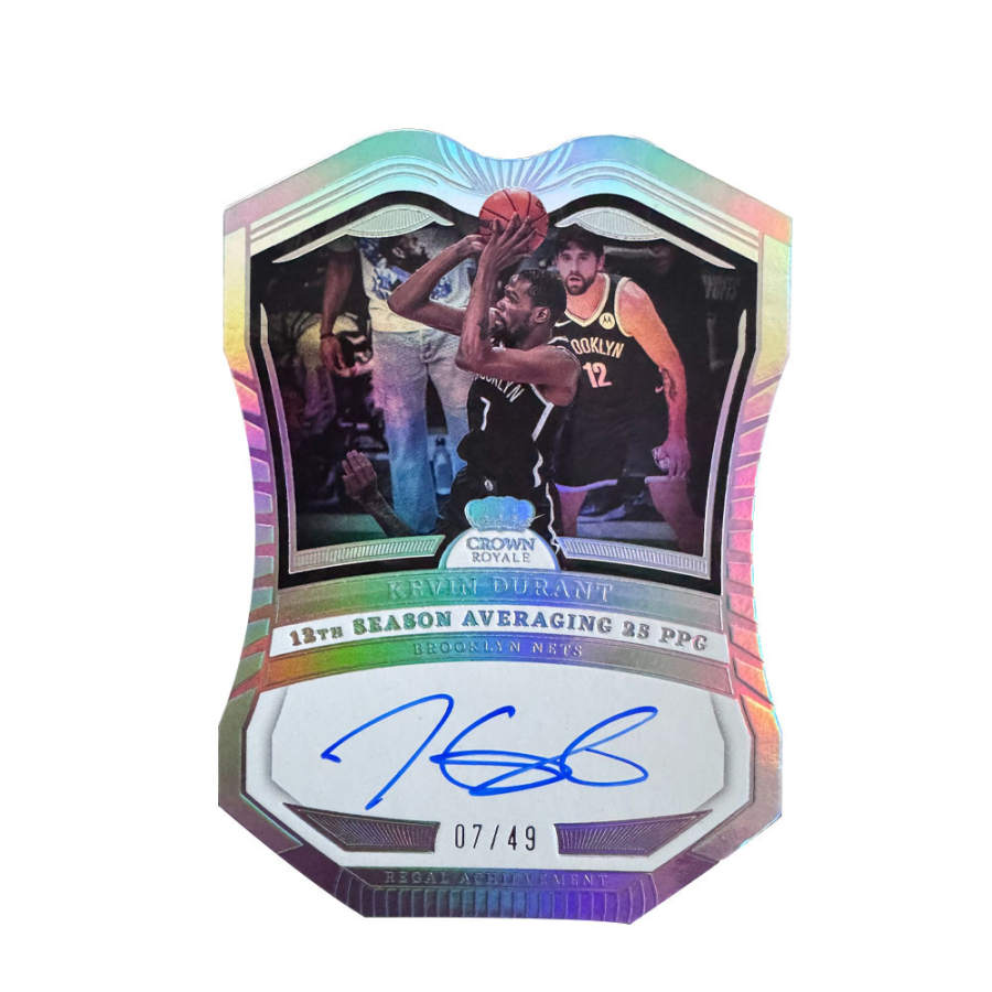 PANINI 2021 22 Crown Royale Crown, KD 49 Stitch, Irregular Shape Signature, Same Back, Autograph Card Sports Cards 1 Pc