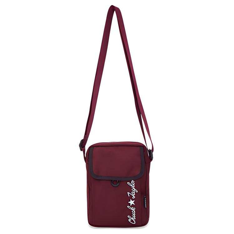 Converse Embroidery Shoulder Bag, Crossbody Bag Regular Unisex Rose Dark Red