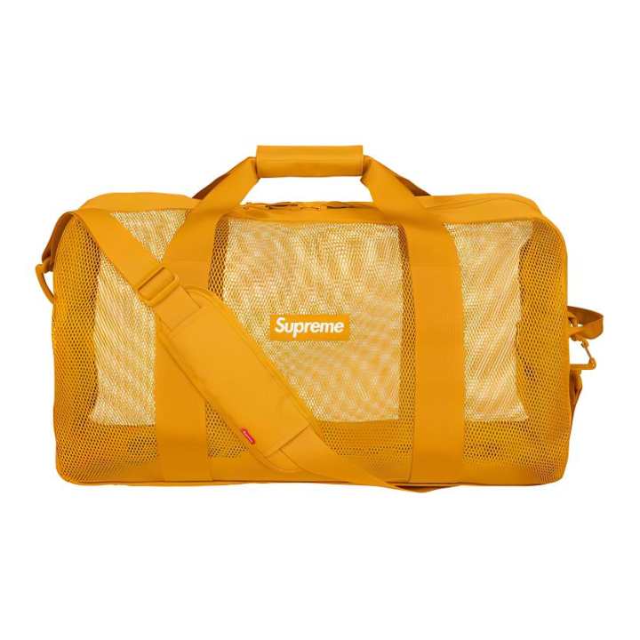 Supreme Supreme Polyester With PVC Gym Bag Handbag Regular Unisex Yellow