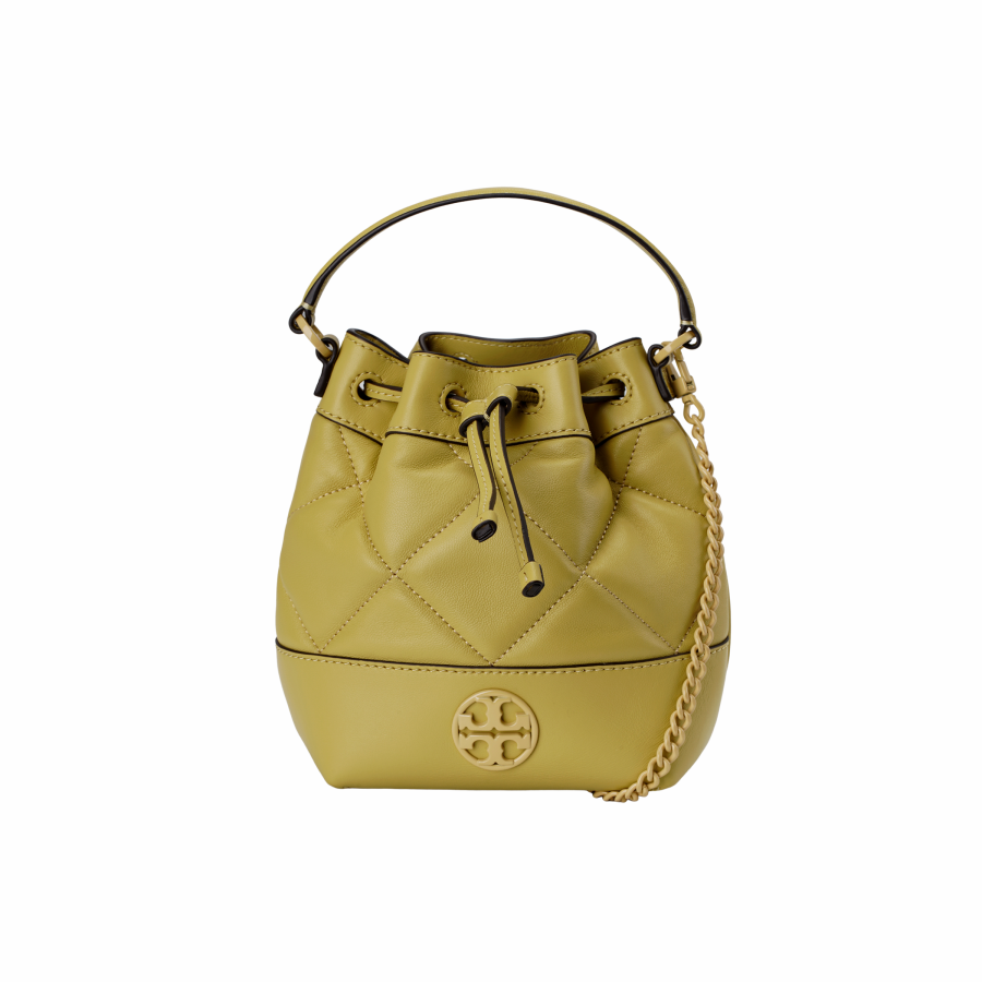 TORY BURCH TB Willa Leather Bucket Bag, Shoulder Bag, Crossbody Bag, Handbag Mini Women's Yellow