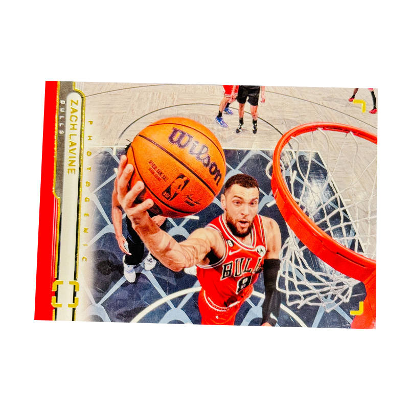 PANINI Zach, LaVine, Bulls, On Court Collection, Classic Image Base, Special Edition Card Condition Sports Cards 1 Pc