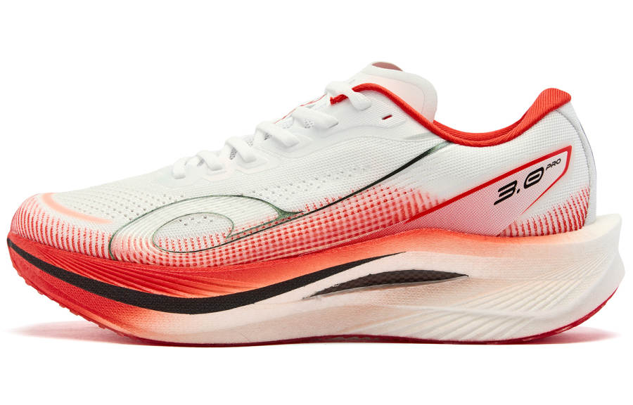 QIAODAN Strong Wind 3.0 PRO Running Shoes Women's Low Top Jordan White/Signal Red