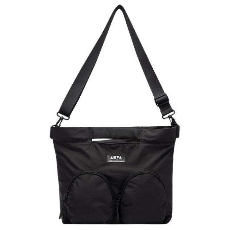 Anta Life Collection Fabric Crossbody Bag, Shoulder Bag Unisex Black/Light Khaki