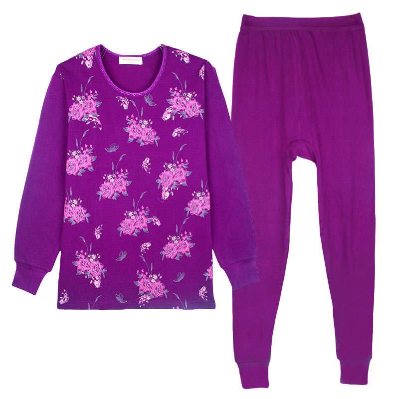 Cotton Gene Thermal Set Women's Wealth Purple