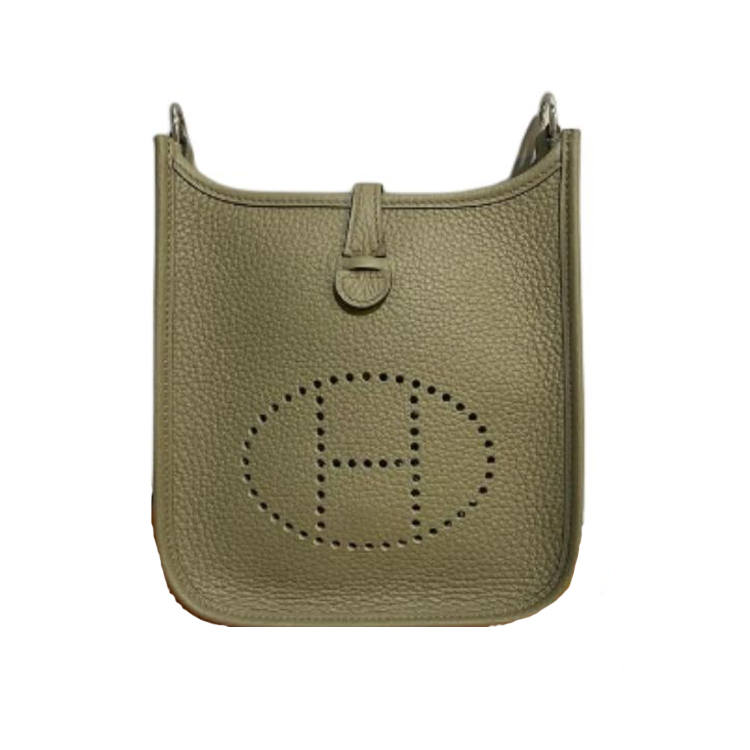 HERMES Evelyne Clemence Calfskin Shoulder Bag, Crossbody Bag 16 Women's Marfa Beige