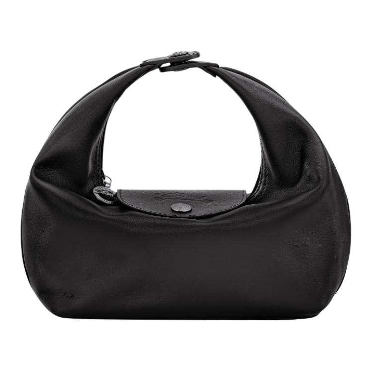 LONGCHAMP Le Pliage Xtra Cow Leather Lunch Bag, Tofu Bag, Handbag Women's Black