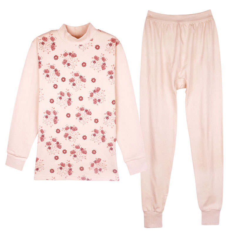 Cotton Gene Thermal Set Women's Apricot Rose