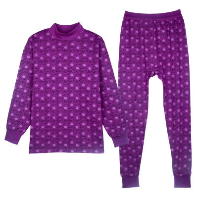Cotton Gene Thermal Set Women's Red Purple Circle