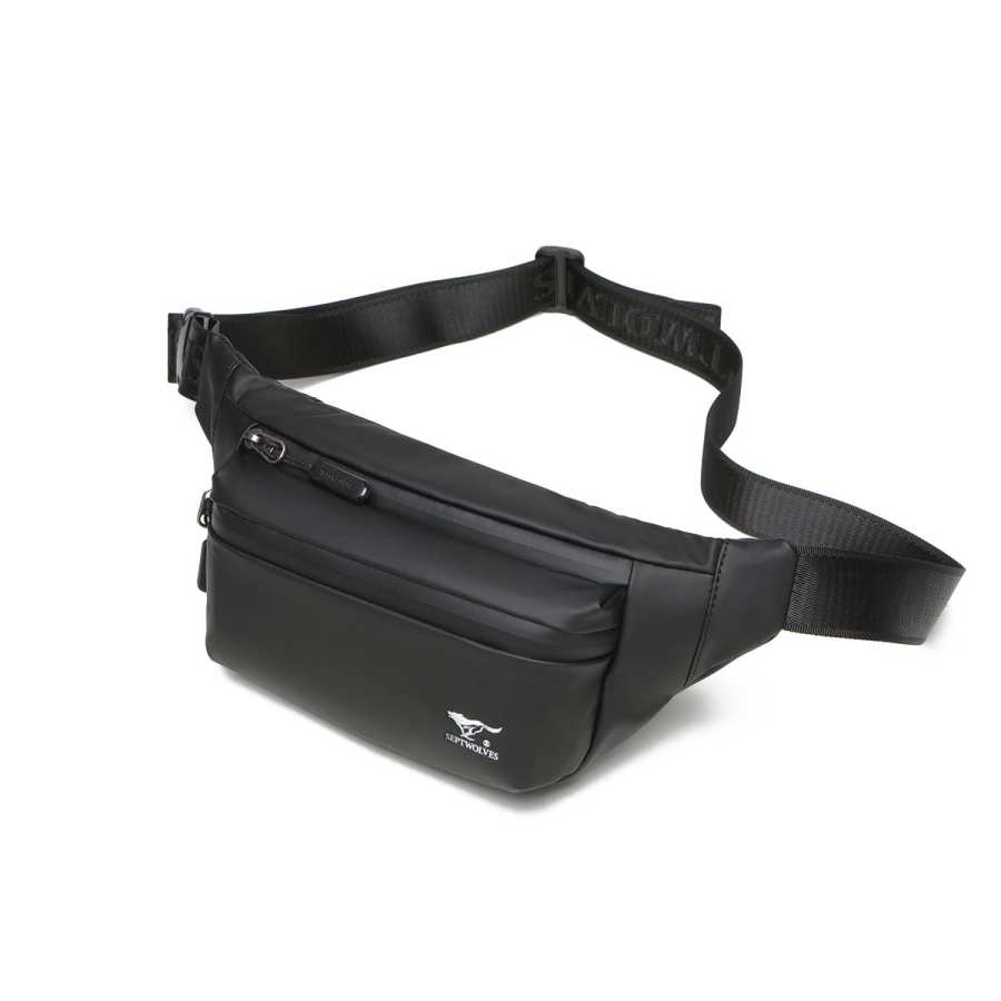SEPTWOLVES SEPTWOLVES Fabric Fanny Pack Men's Black