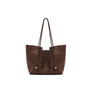 MUVA Polyester Tote Bag, Shoulder Bag Large Women's Latte Brown/Cherry Red/Twilight Black