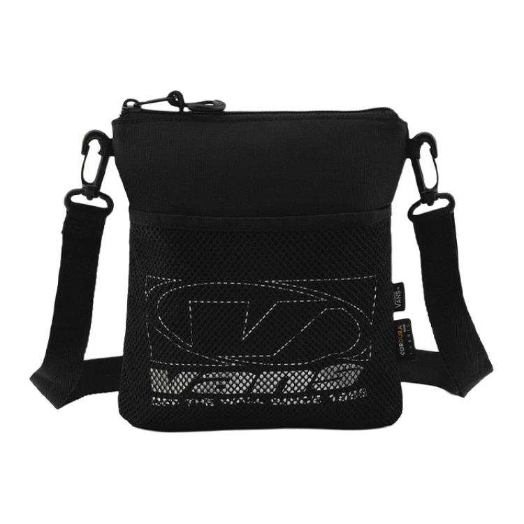 Vans Vans Zip Closure Polyester One Shoulder Handbag, Crossbody Bag Regular Unisex Black