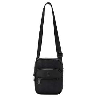 LACOSTE Blended Material Shoulder Bag, Crossbody Bag Men's Black
