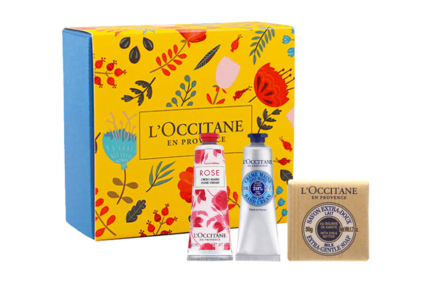 LOCCITANE L'OCCITANE Shea Rose Hand Cream Verbena Soap Box Care Kits Moisturizing Hydrating Three Piece Set