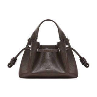 MUVA Second Layer Vegetable Tanned Leather Crossbody Bag Women's Mocha/Party Red