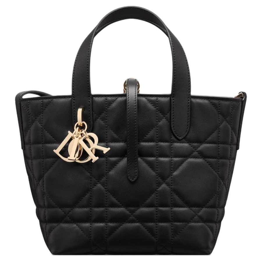 DIOR Toujours Cow Leather Handbag Small Women's Black