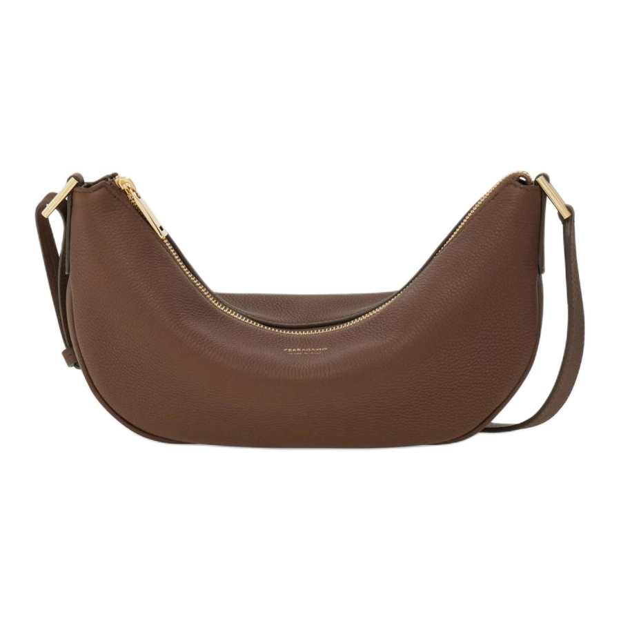 FERRAGAMO Calfskin Hobo Bag Handbag Mini Women's Clay