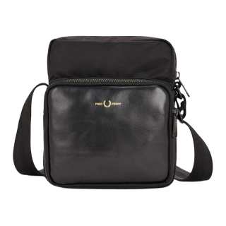 FRED PERRY Leather Shoulder Bag, Crossbody Bag Men's Black