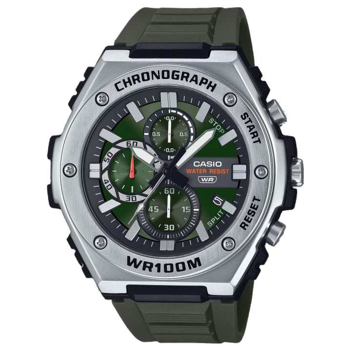 CASIO CASIO STANDARD 100m Waterproof Quartz Movement Resin Strap Watch Men's Watches Green Dial