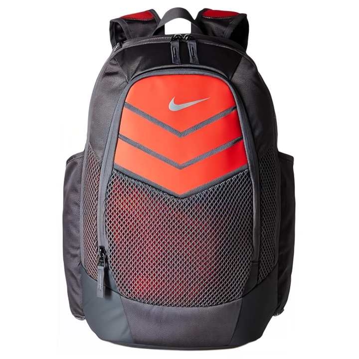 Nike Nike Synthetic Material Backpack Regular Unisex Dark Gray & Orange & Metallic Silver
