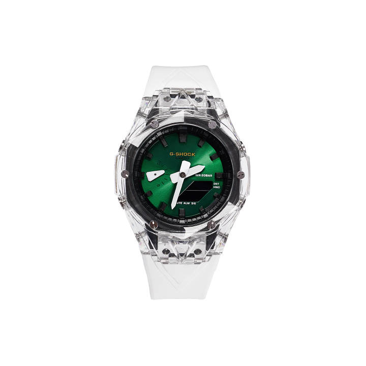 CASIO CASIO Custom Collection Quartz Movement Resin Strap Watch Men's Watches Green Dial