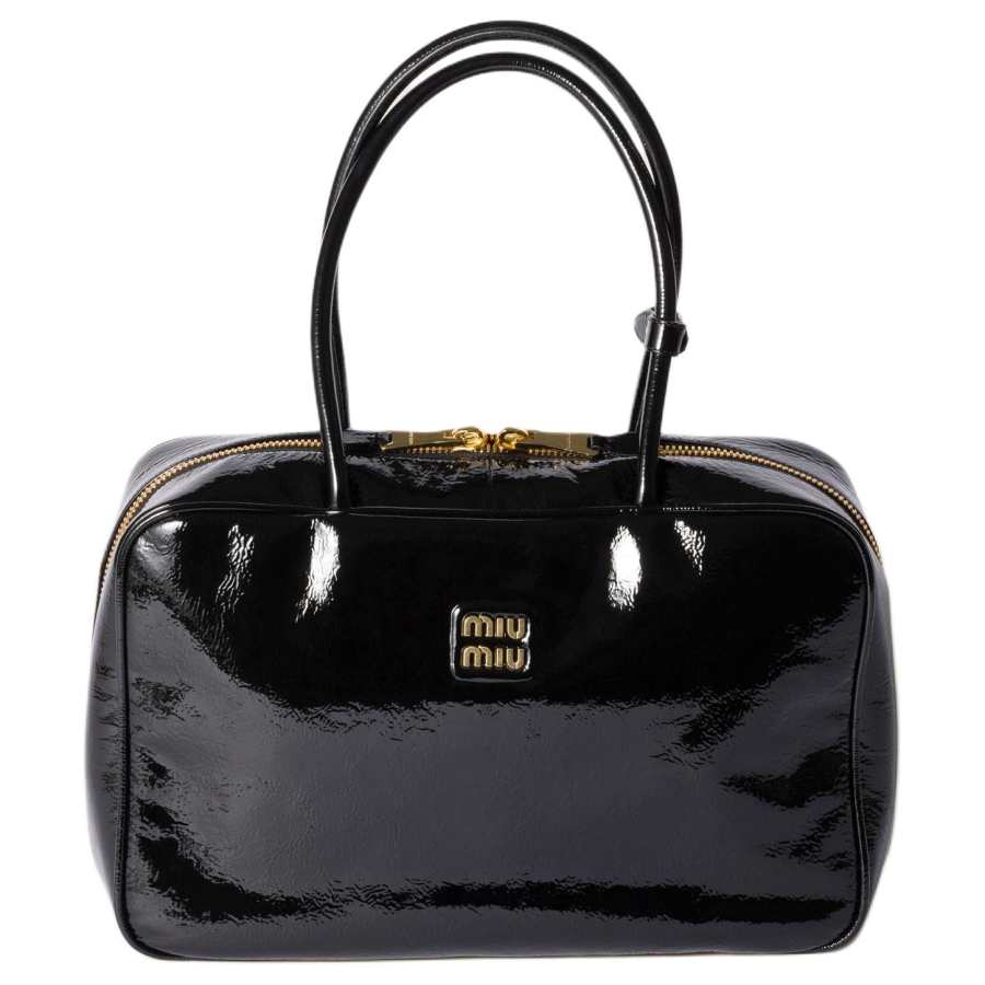 MIU MIU Sheepskin Handbag Women's Black