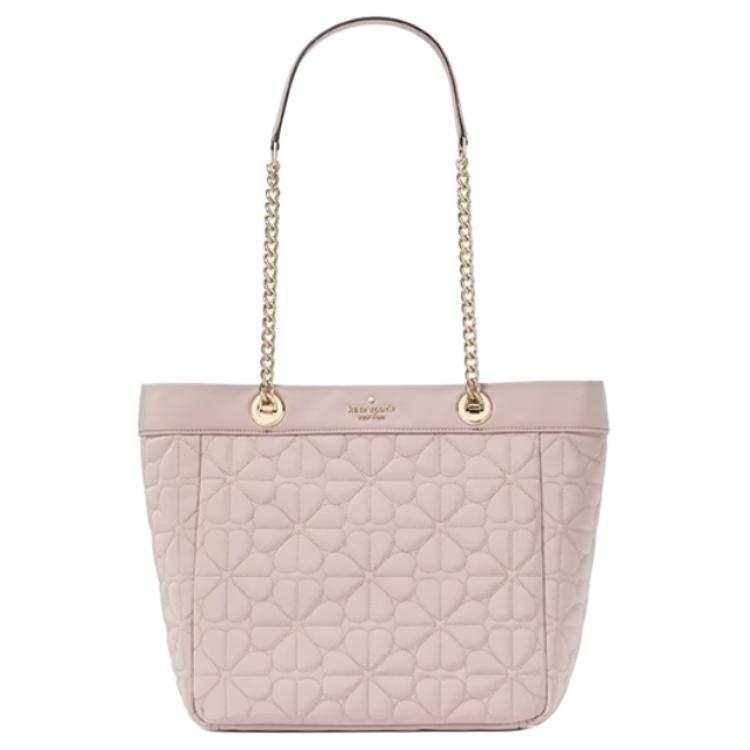 Kate Spade Flower Fabric Tote Bag, Shopping Bag, Handbag, Shoulder Bag Small Women's Comfortable Gray