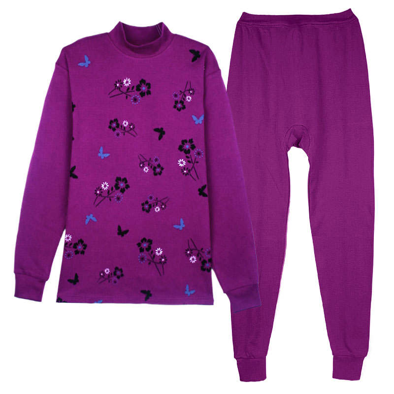 Cotton Gene Thermal Set Women's Fuchsia