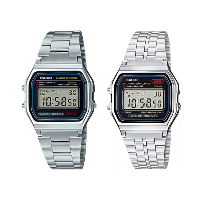 CASIO CASIO YOUTH Small Silver Block Quartz Movement Watch Unisex Black Dial