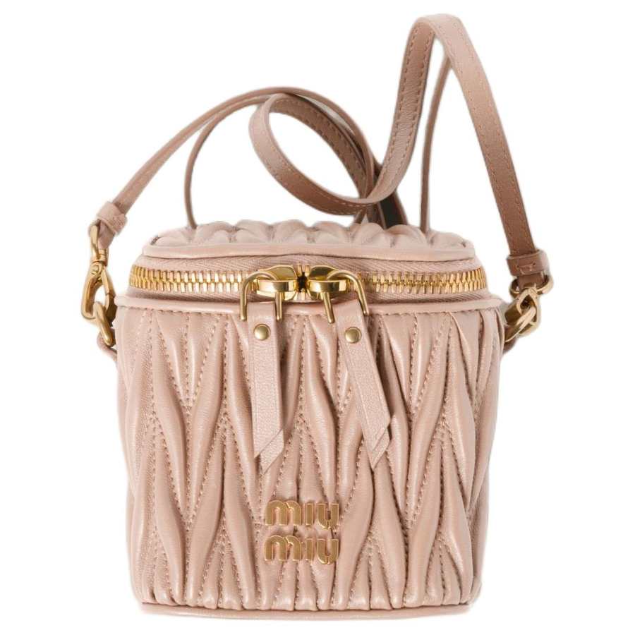 MIU MIU Matelassé Sheepskin Crossbody Bag Extra Mini Women's Nude Pink