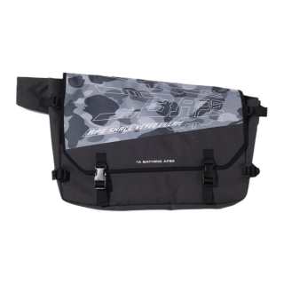 A BATHING APE Bape Honeycomb Camo Messenger Bag Grey