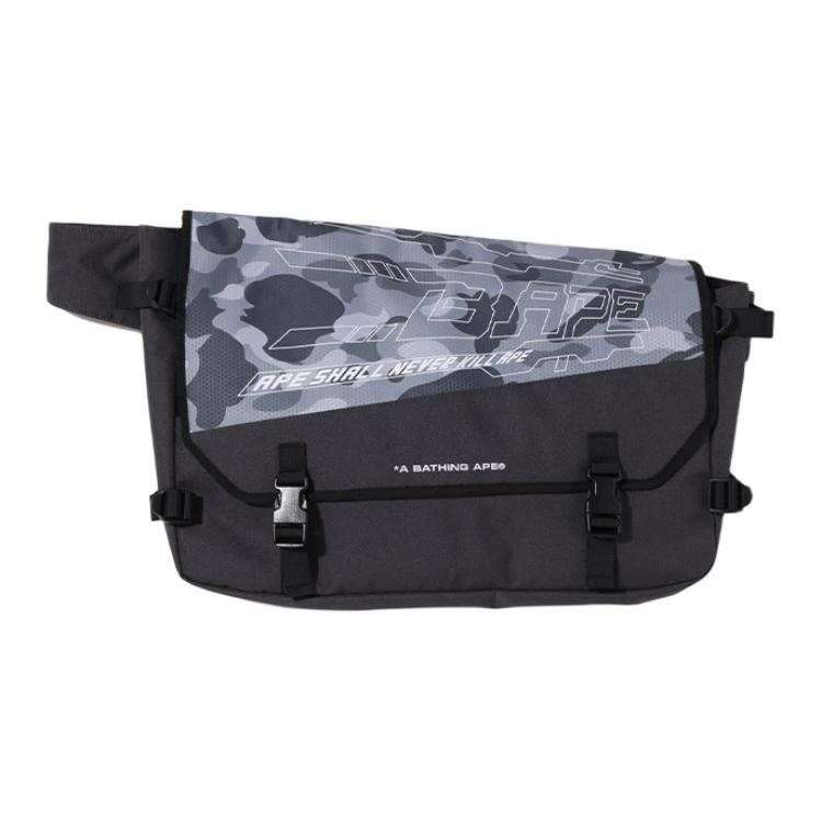 A BATHING APE Bape Honeycomb Camo Messenger Bag Grey